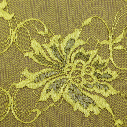 Yellow Color Chantilly Lace Fabric