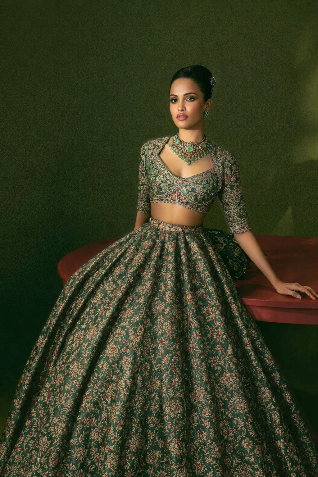 Traditional Meena Work Katan Brocade