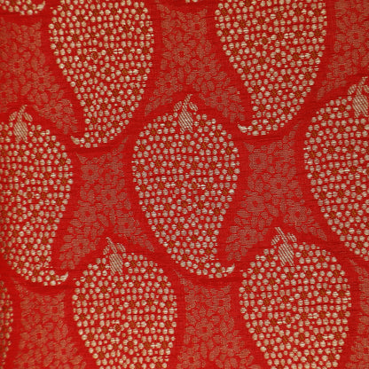 Red Color Katan Meena Brocade Fabric