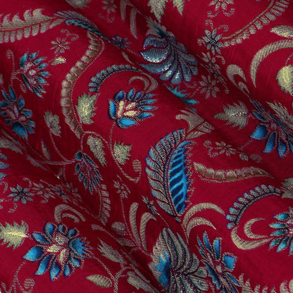Rani Color Dola Silk Jaquard Floral Print Fabric
