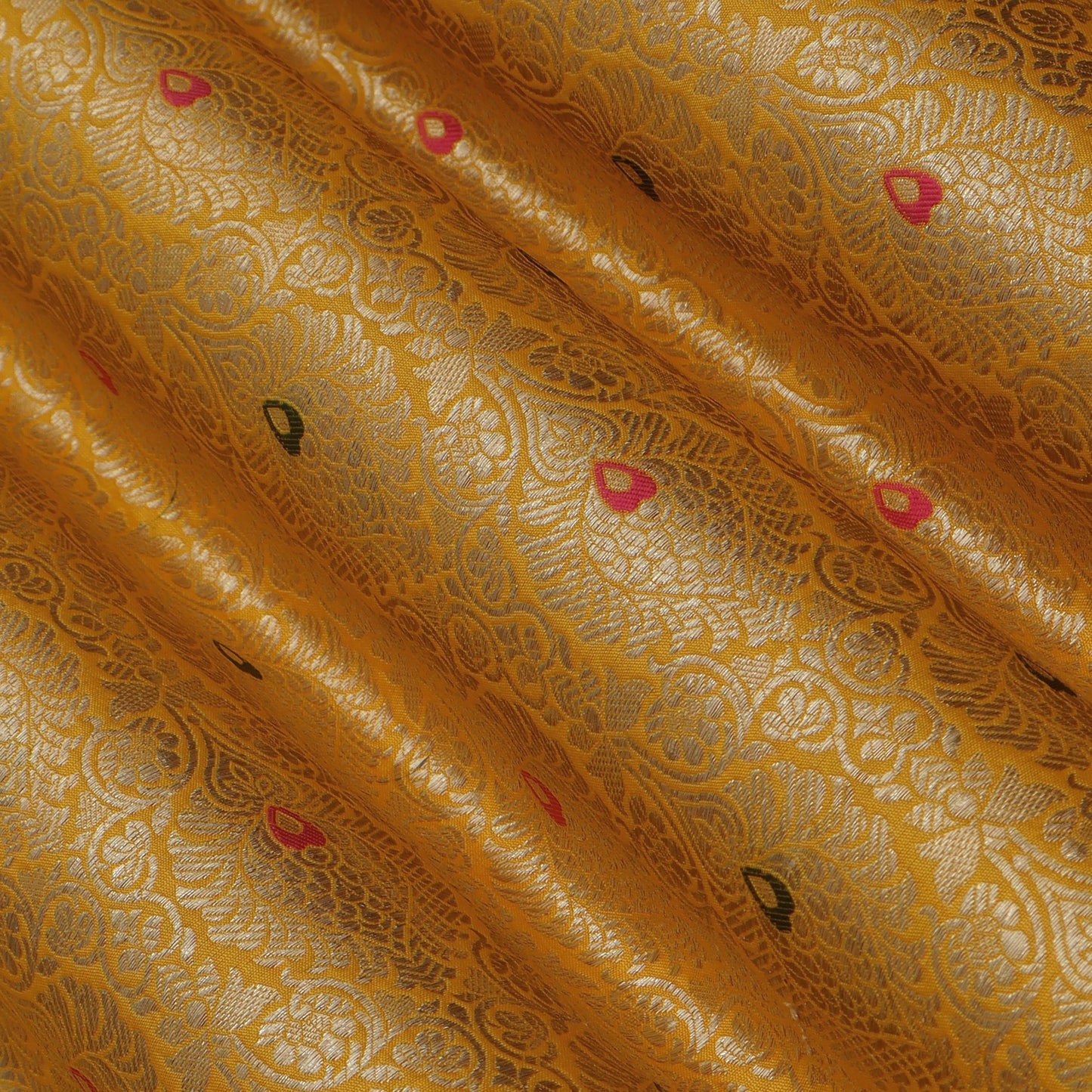 Mustard Color Brocade Fabric