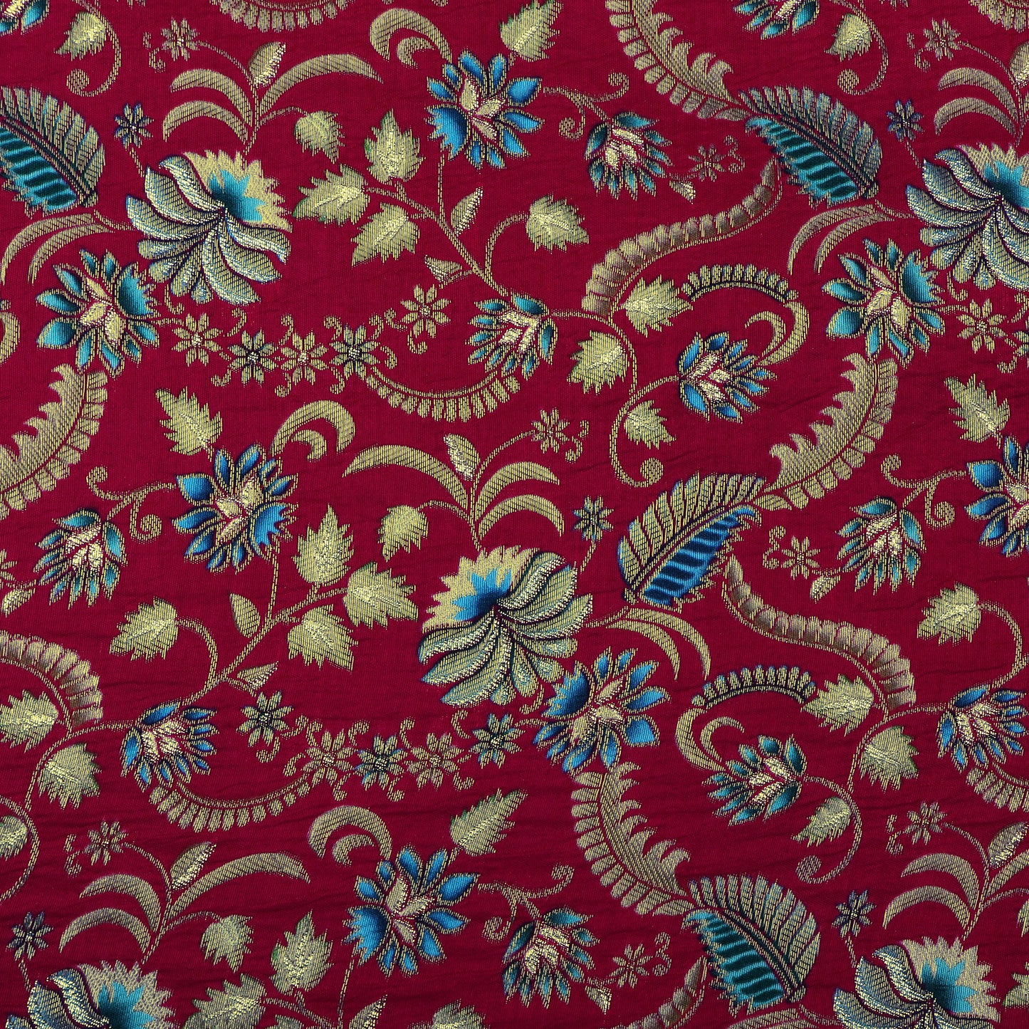 Rani Color Dola Silk Jaquard Floral Print Fabric