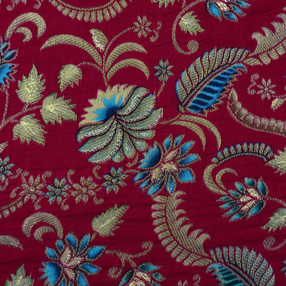 Rani Color Dola Silk Jaquard Floral Print Fabric