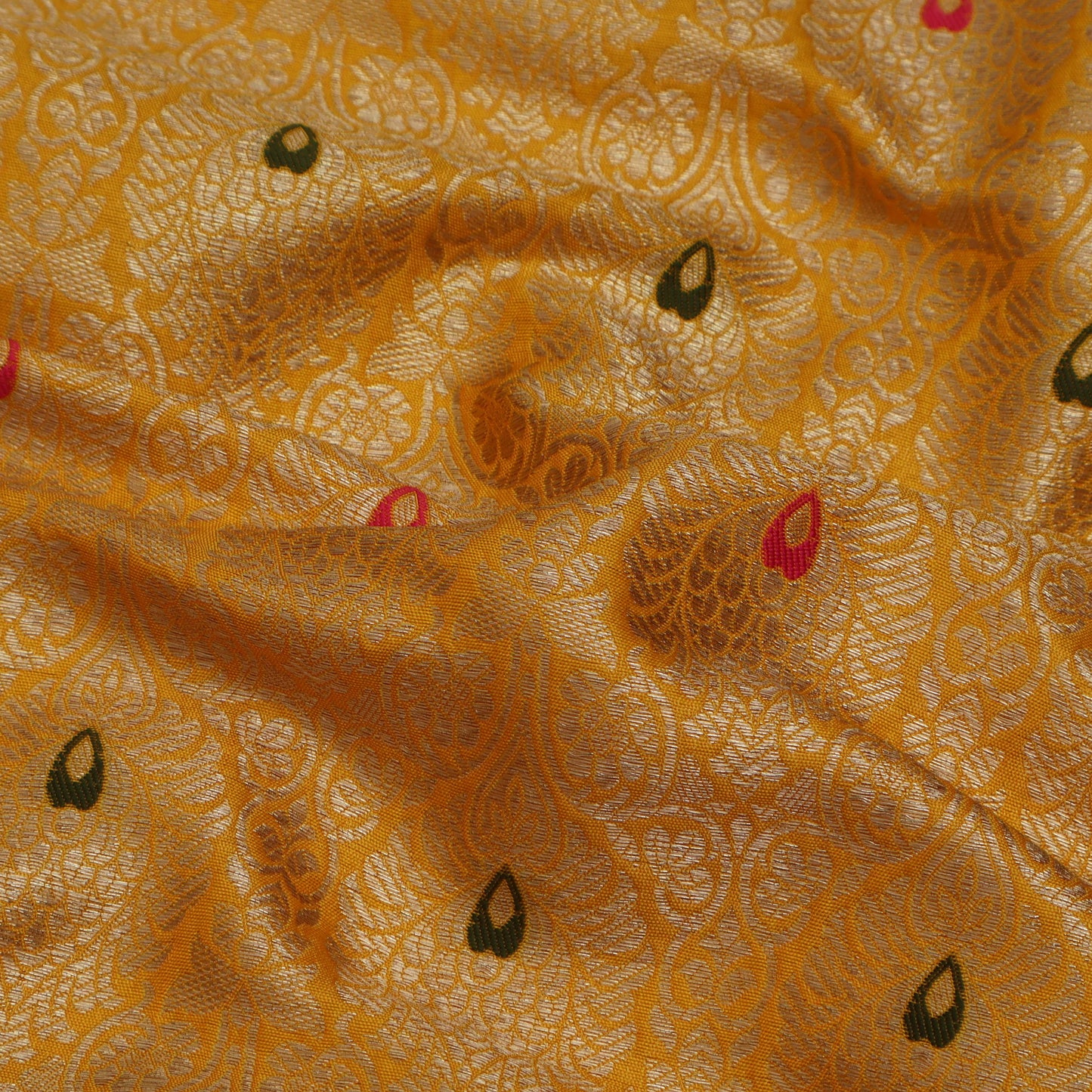Mustard Color Brocade Fabric