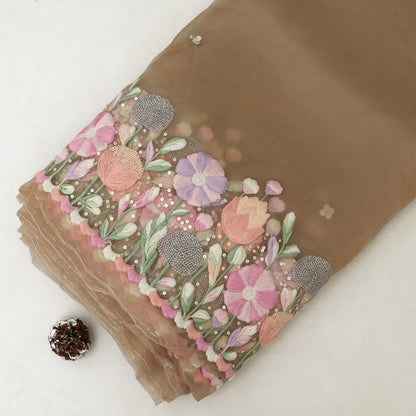 Pure Organza Hand Work Embroidery Fabric