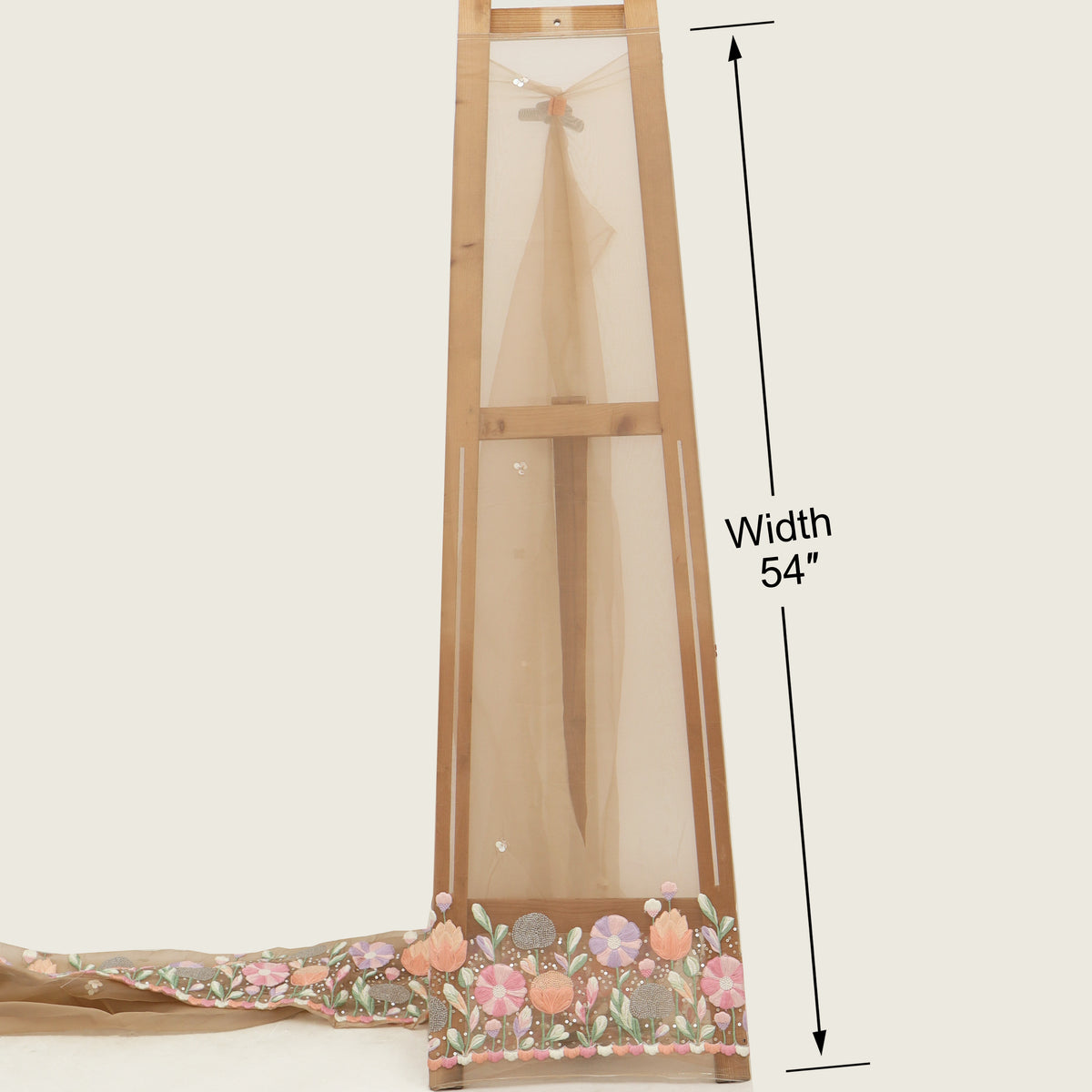 Pure Organza Hand Work Embroidery Fabric