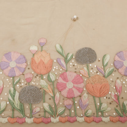 Pure Organza Hand Work Embroidery Fabric