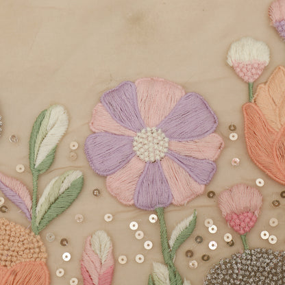 Pure Organza Hand Work Embroidery Fabric