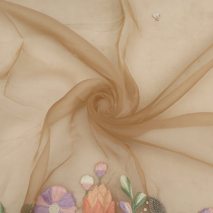 Pure Organza Hand Work Embroidery Fabric