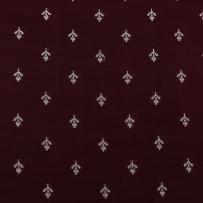 Wine Color Brocade Fabric