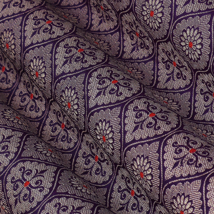 Purple Color Katan Meena Brocade Fabric