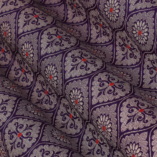 Purple Color Katan Meena Brocade Fabric