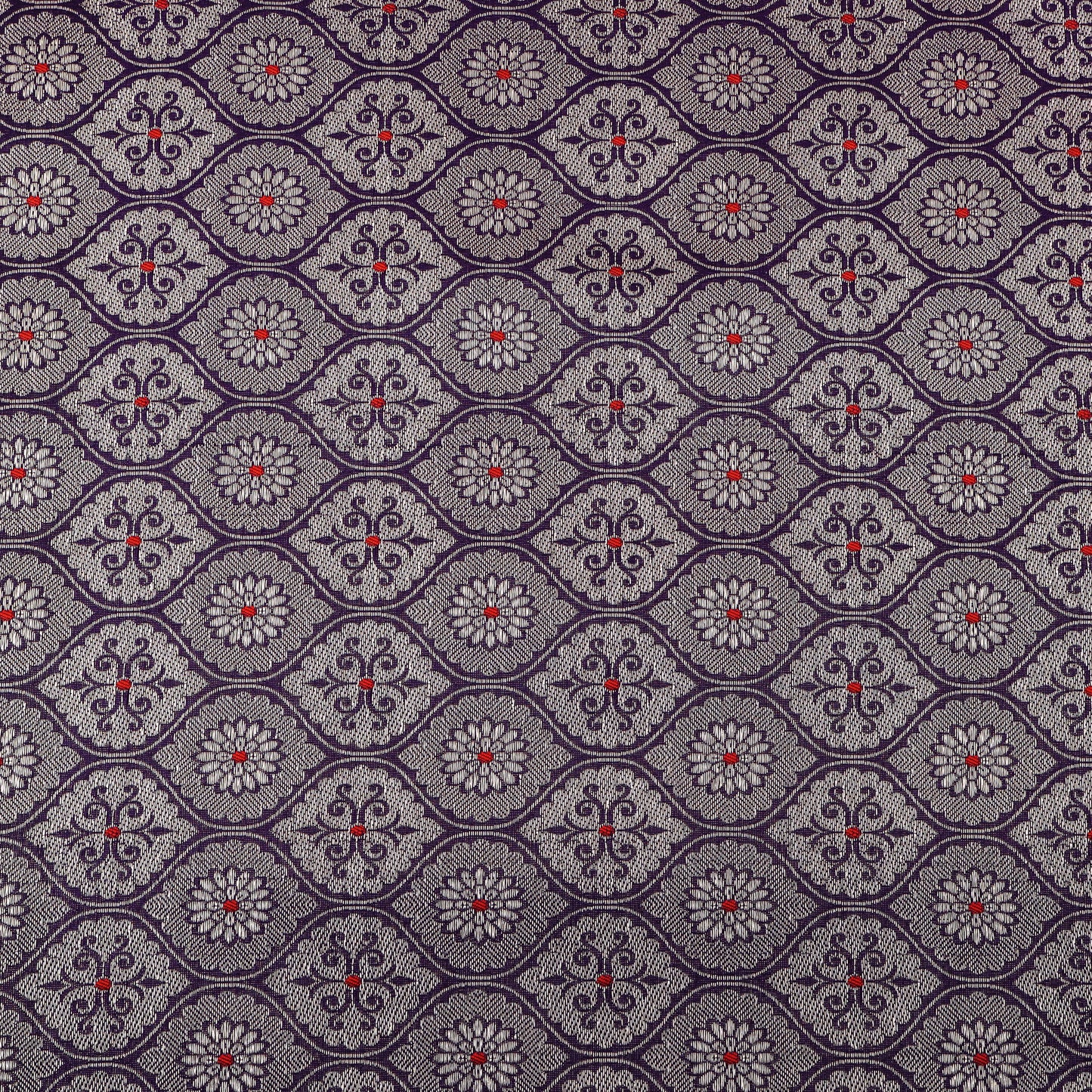 Purple Color Katan Meena Brocade Fabric