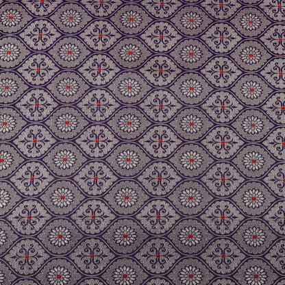 Purple Color Katan Meena Brocade Fabric