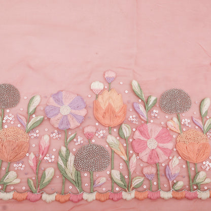 Pure Organza Hand Work Embroidery Fabric