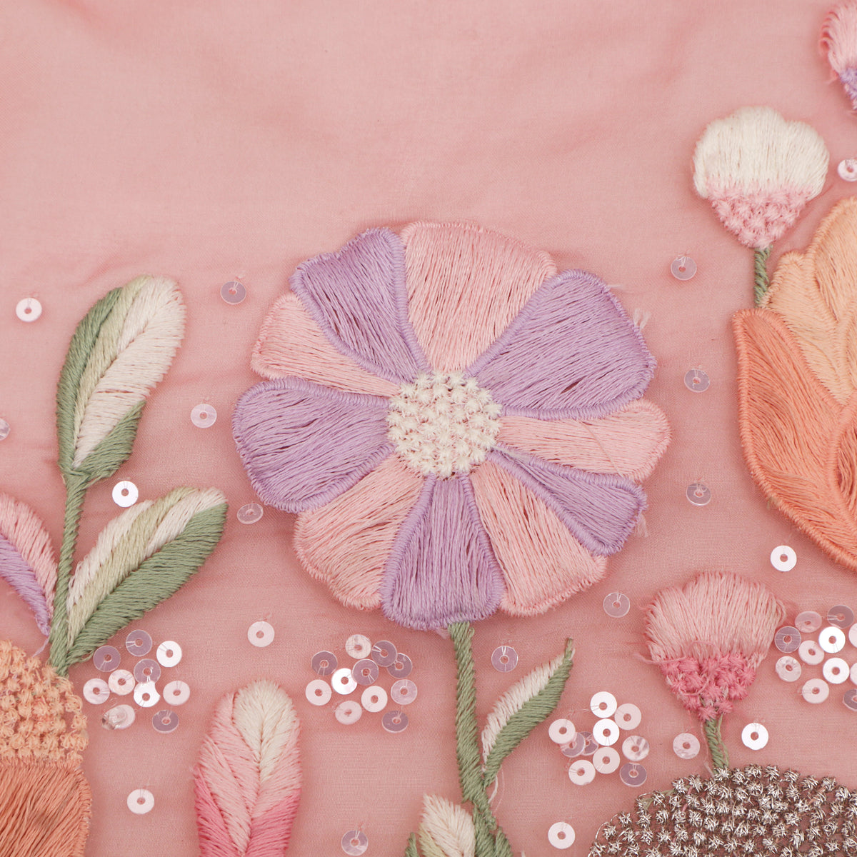 Pure Organza Hand Work Embroidery Fabric