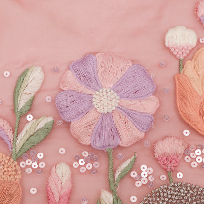 Pure Organza Hand Work Embroidery Fabric