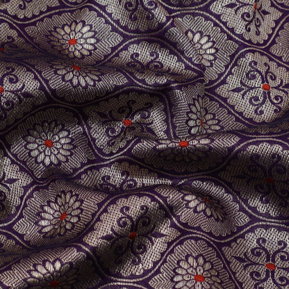 Purple Color Katan Meena Brocade Fabric