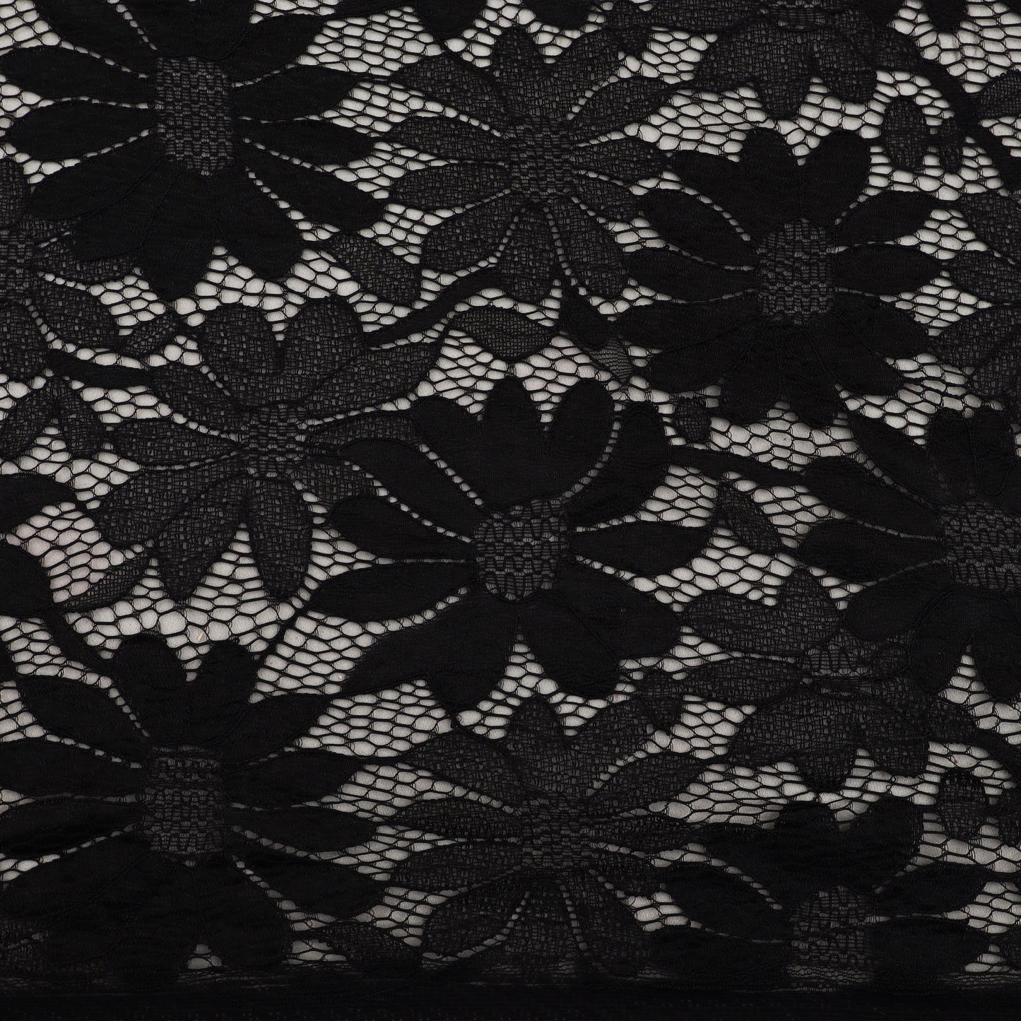 Black Color Chantilly Net Fabric