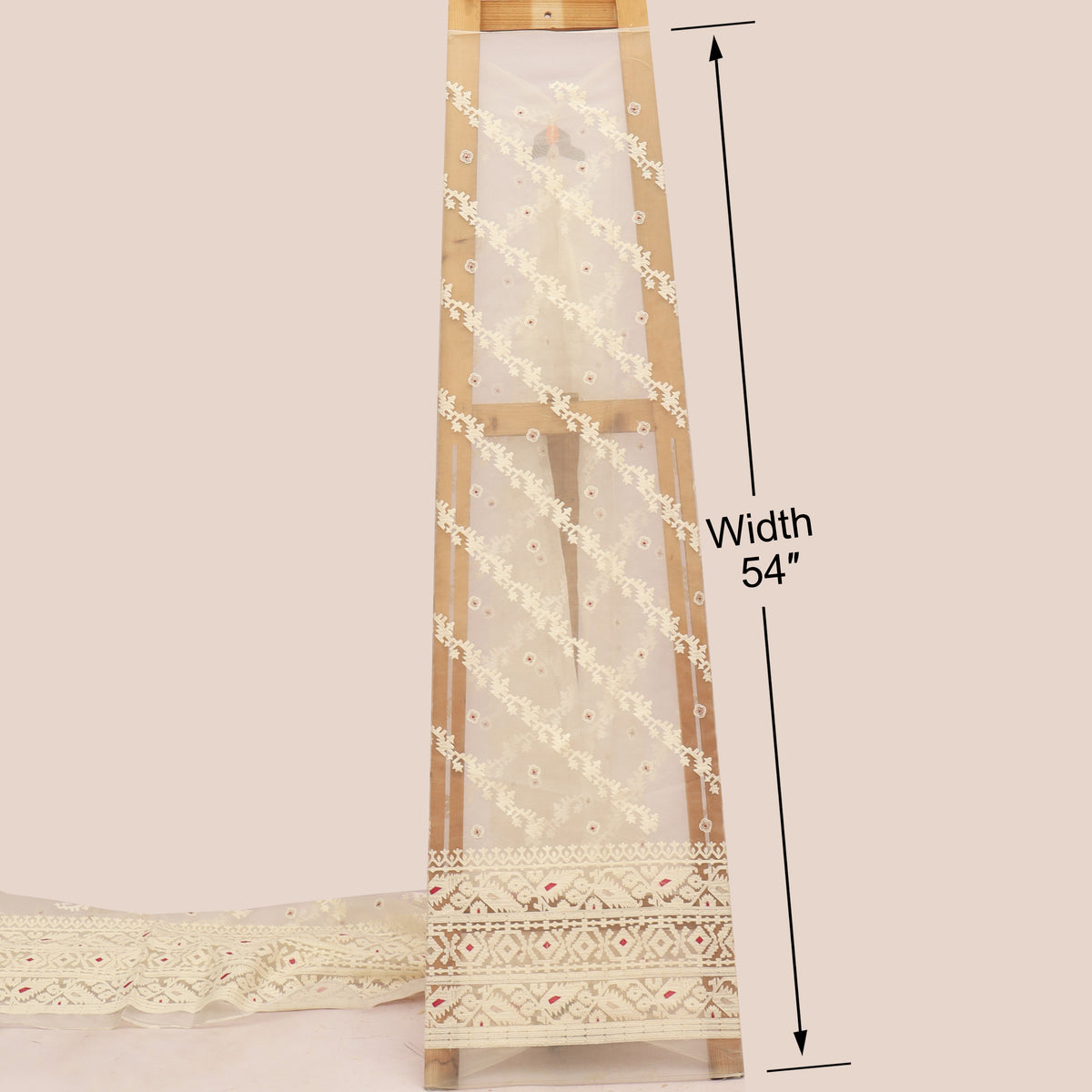 White Pure Organza Embroidery Fabric