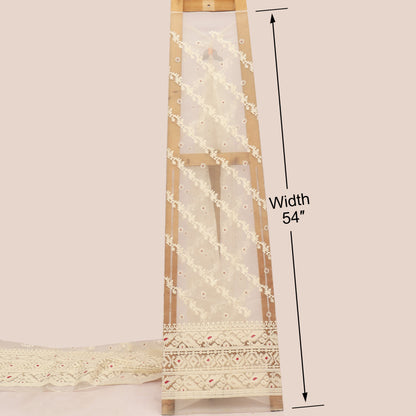 White Pure Organza Embroidery Fabric