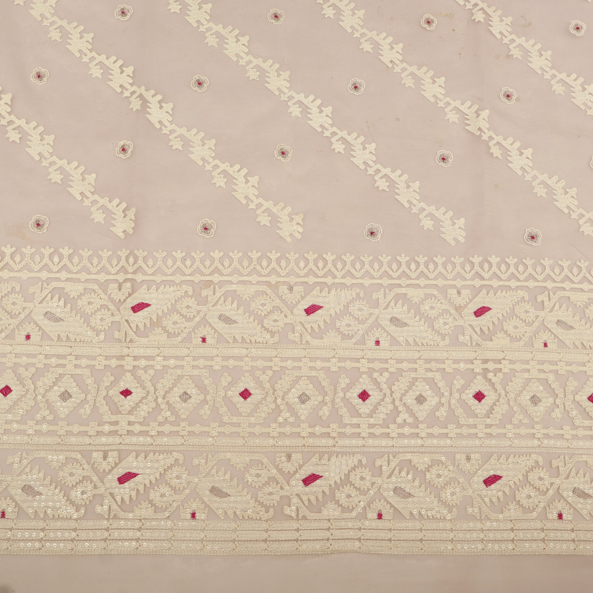 White Pure Organza Embroidery Fabric