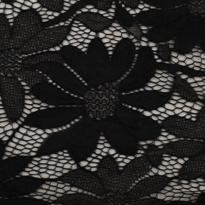 Black Color Chantilly Net Fabric