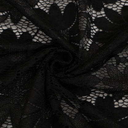 Black Color Chantilly Net Fabric