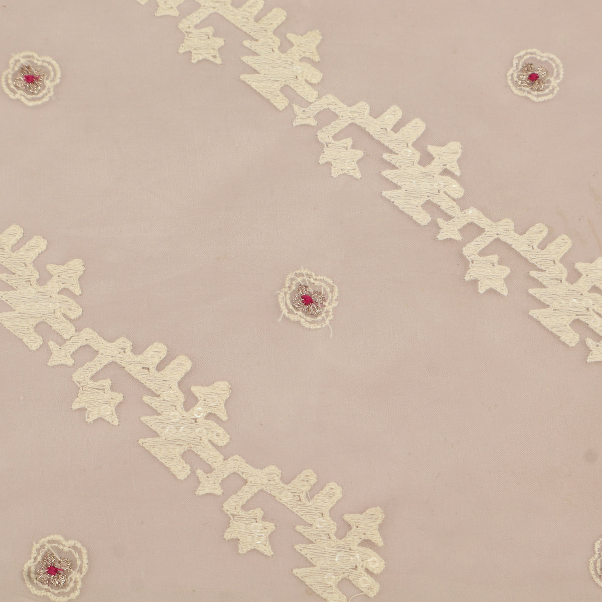 White Pure Organza Embroidery Fabric