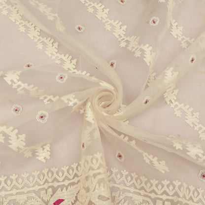 White Pure Organza Embroidery Fabric