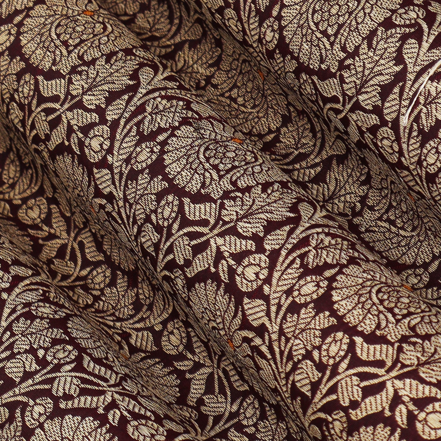 Maroon Color Katan Meena Brocade Fabric
