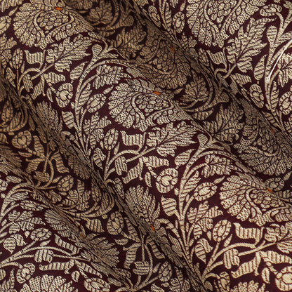 Maroon Color Katan Meena Brocade Fabric