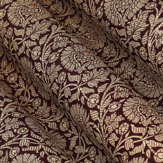 Maroon Color Katan Meena Brocade Fabric