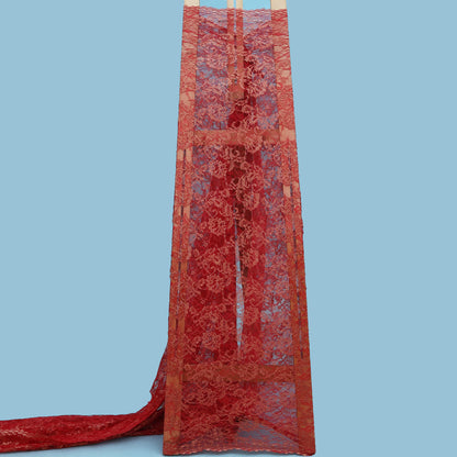 Red Color Chantilly Lace Fabric