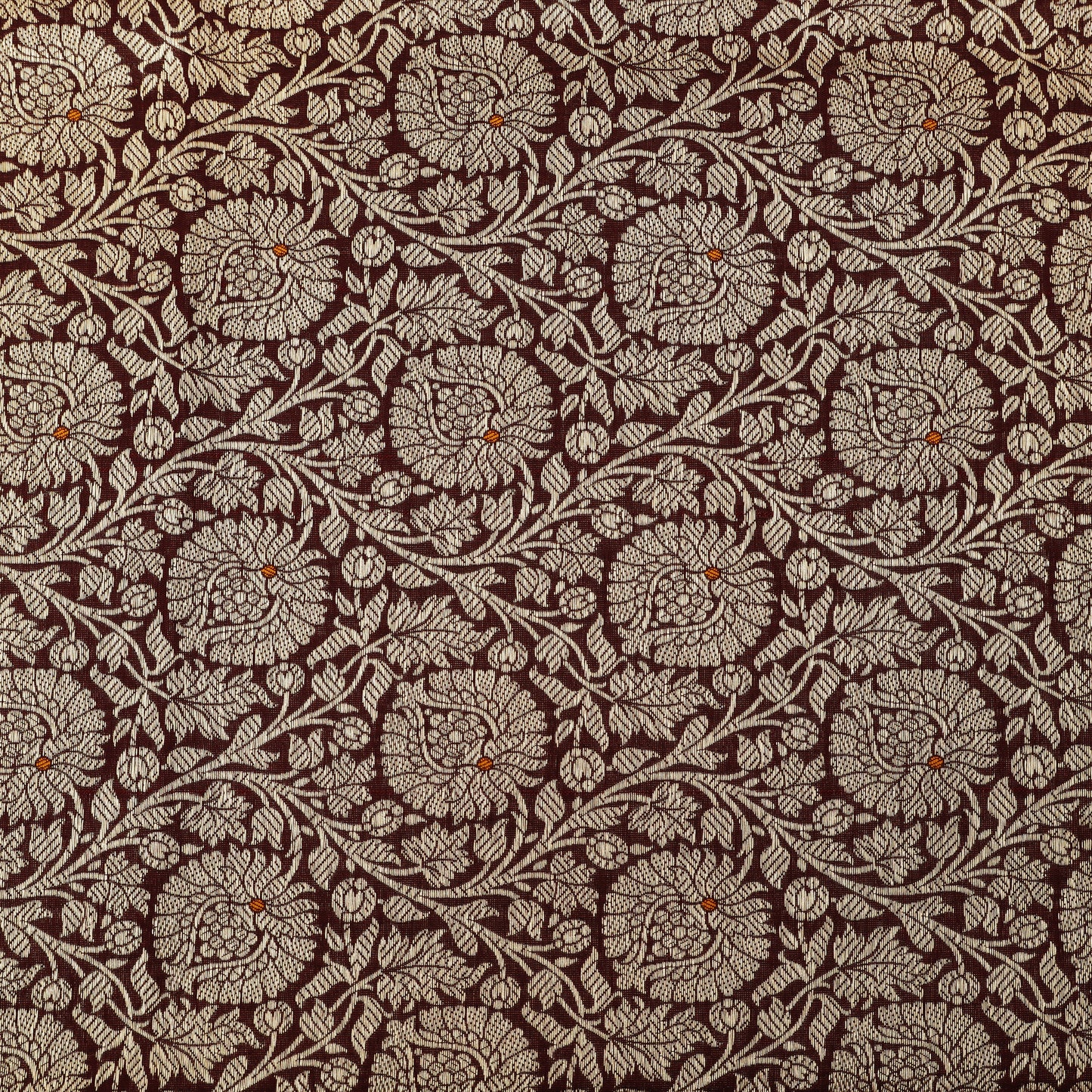 Maroon Color Katan Meena Brocade Fabric