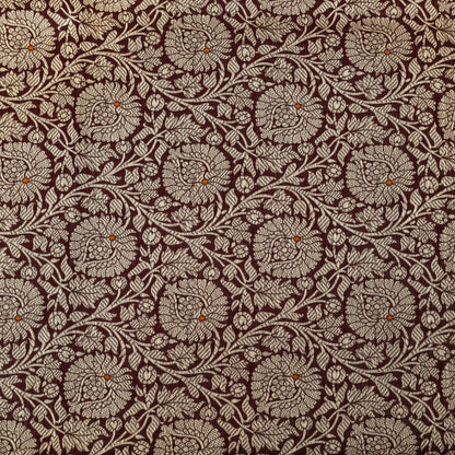 Maroon Color Katan Meena Brocade Fabric