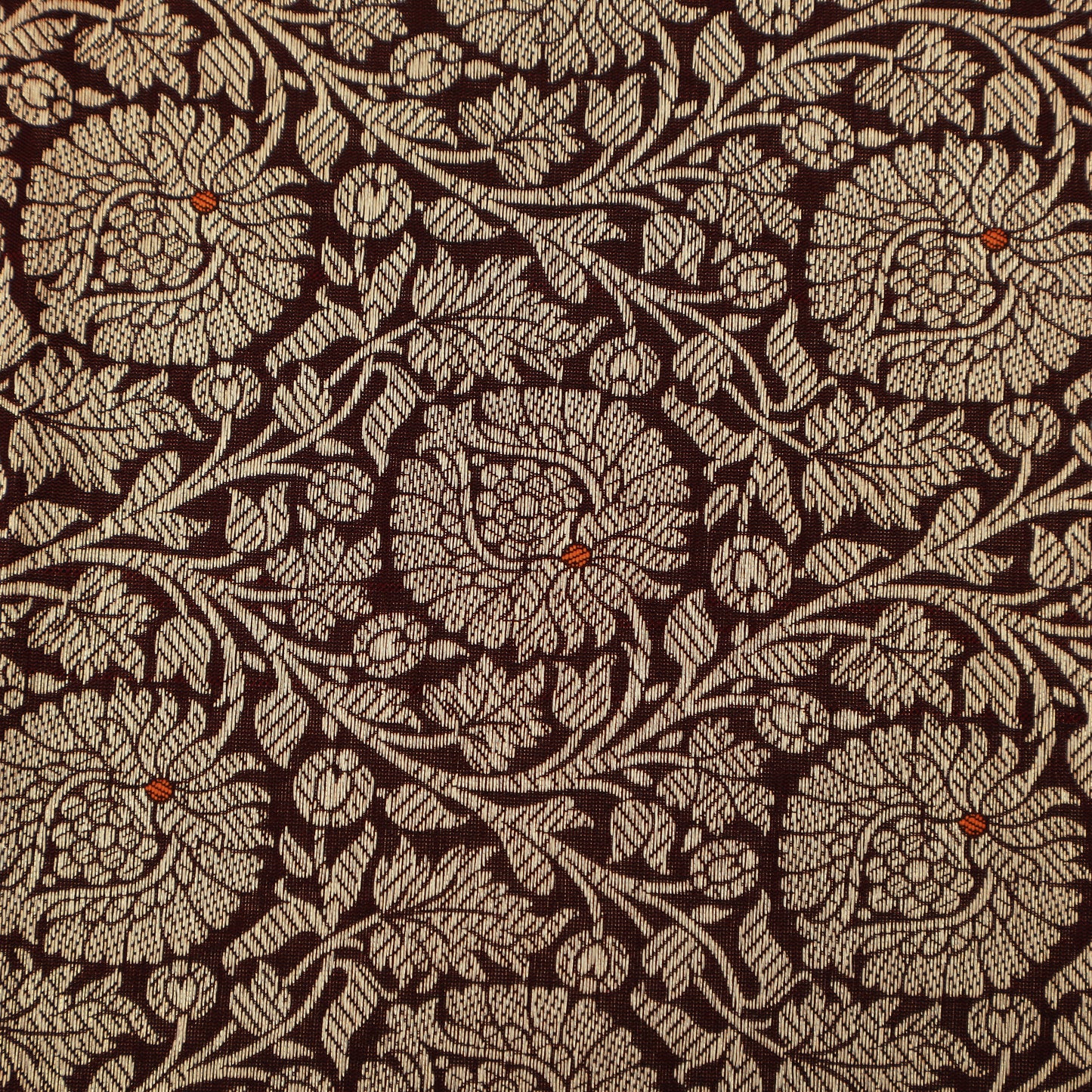 Maroon Color Katan Meena Brocade Fabric