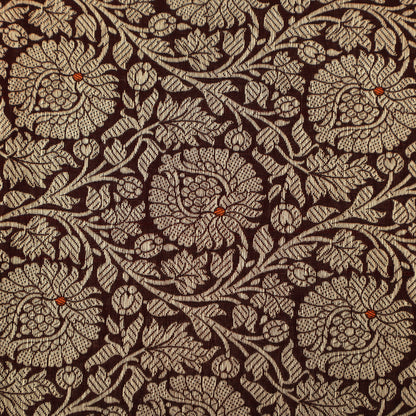 Maroon Color Katan Meena Brocade Fabric