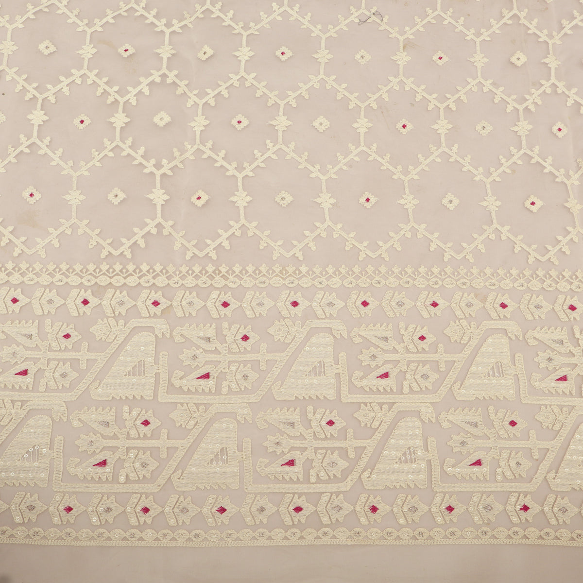 White Pure Organza Embroidery Fabric