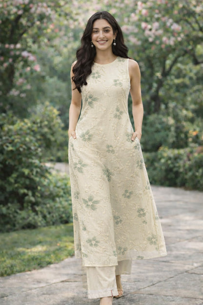 Chanderi Embroidery Fabric