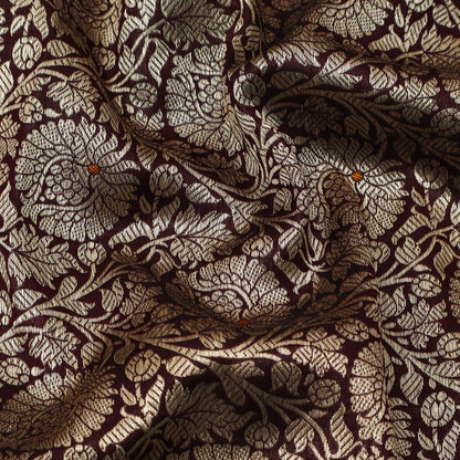Maroon Color Katan Meena Brocade Fabric