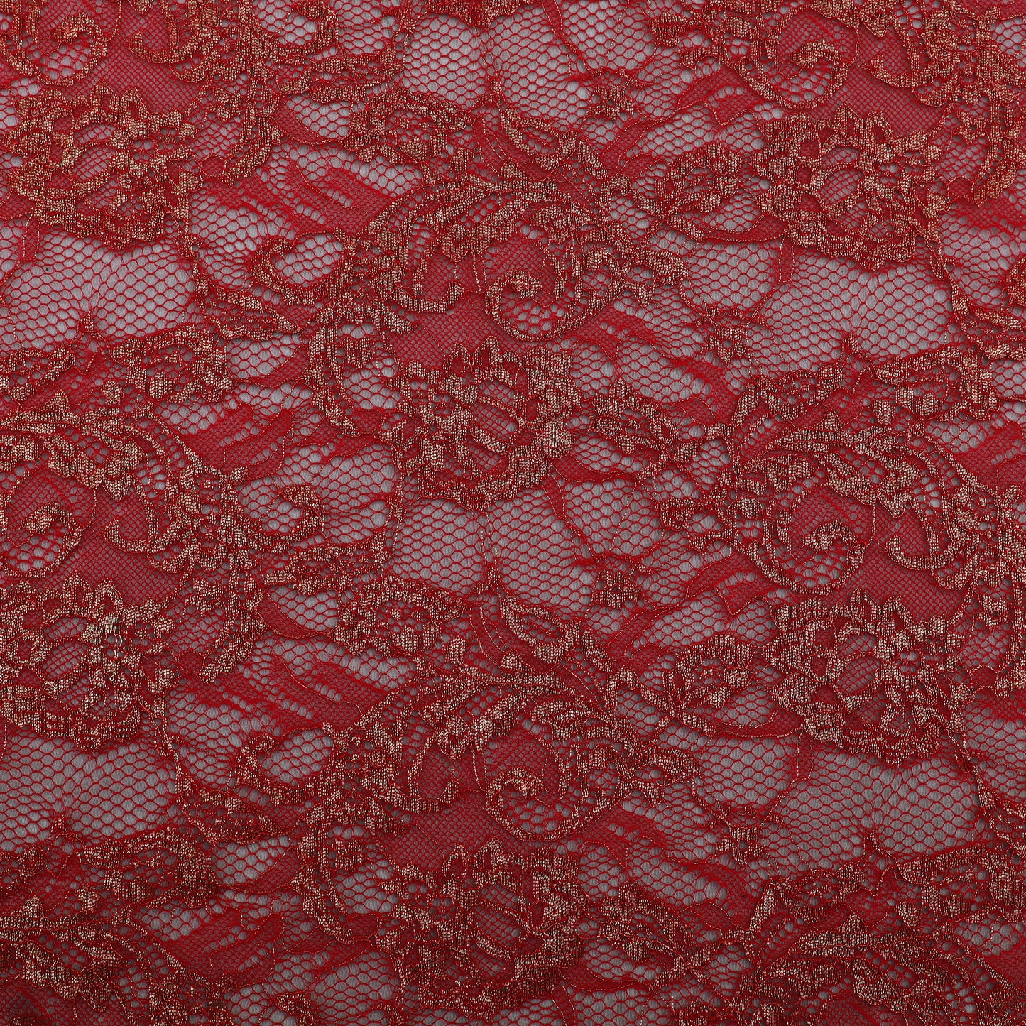 Red Color Chantilly Lace Fabric