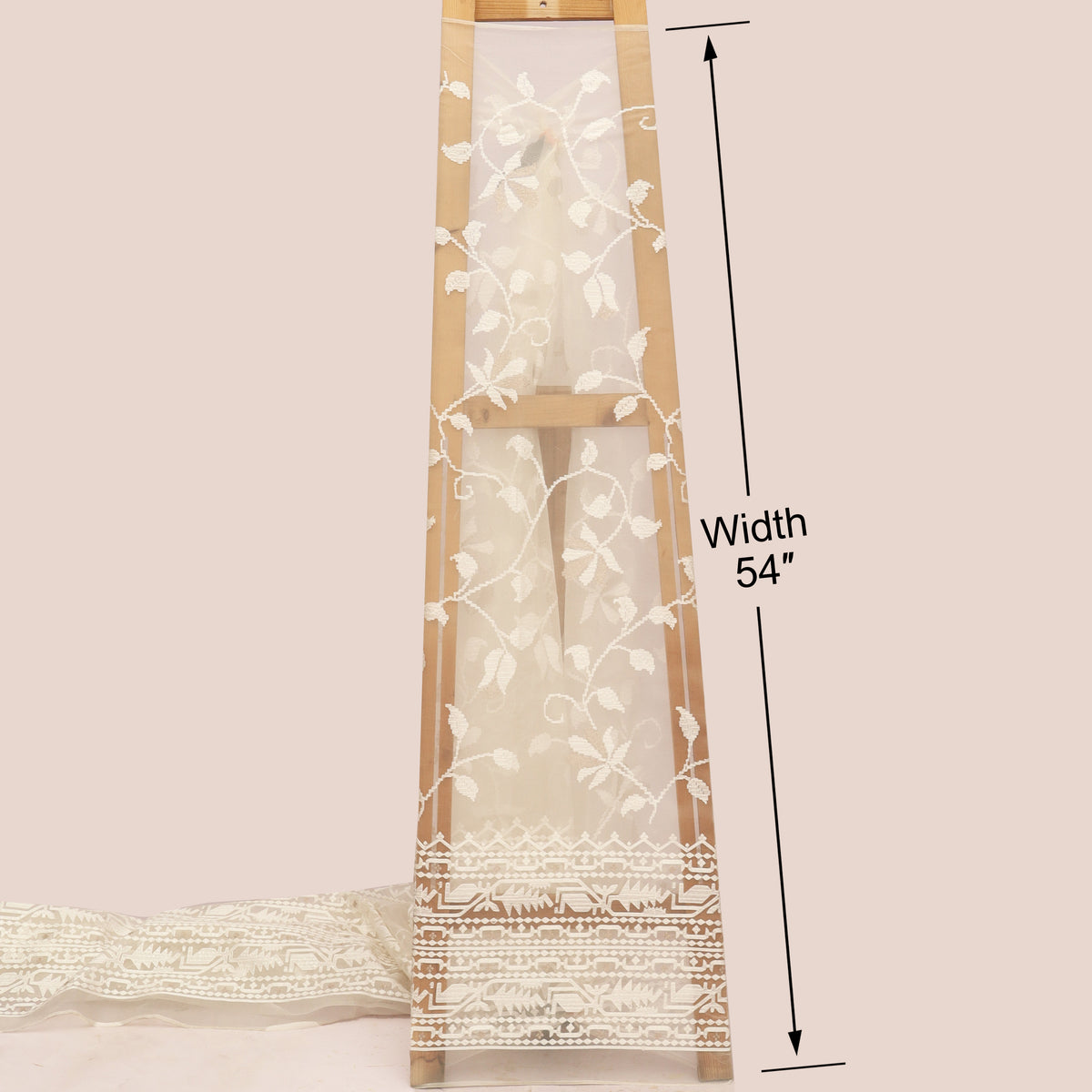 White Pure Organza Embroidery Fabric
