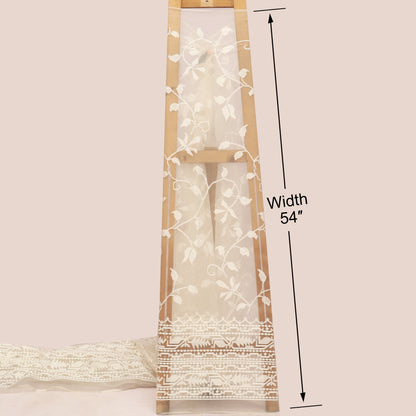 White Pure Organza Embroidery Fabric