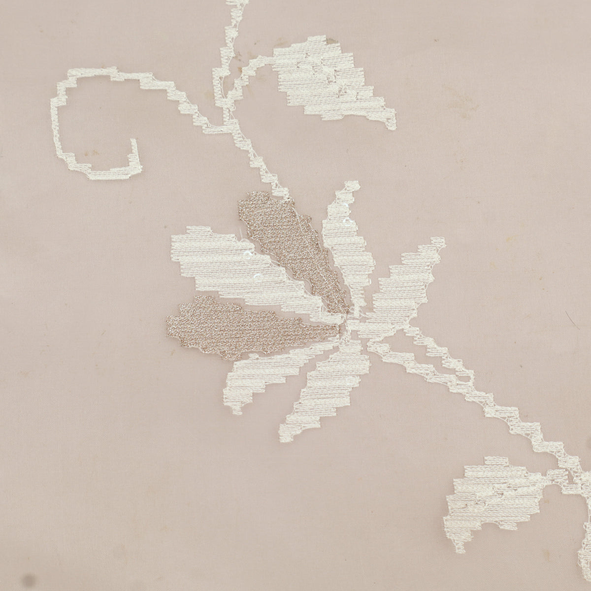 White Pure Organza Embroidery Fabric