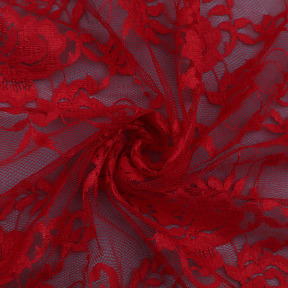 Red Color Chantilly Lace Fabric