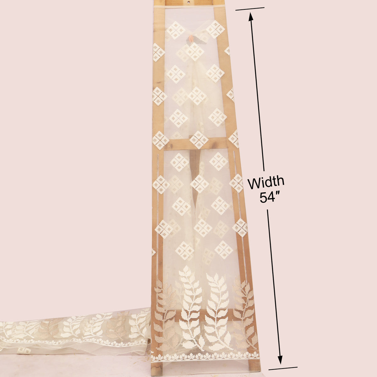 White Pure Organza Embroidery Fabric