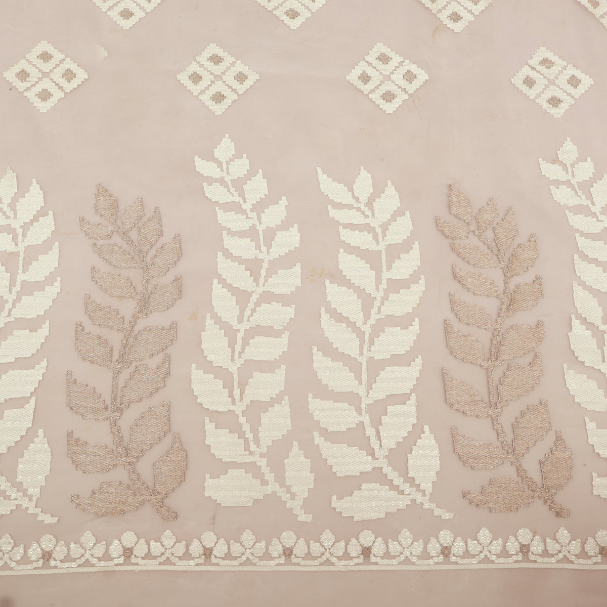 White Pure Organza Embroidery Fabric