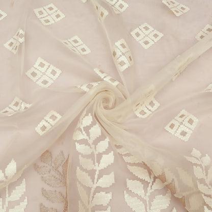 White Pure Organza Embroidery Fabric