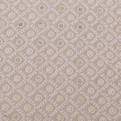 Patterned fabric with a geometric design on a White background